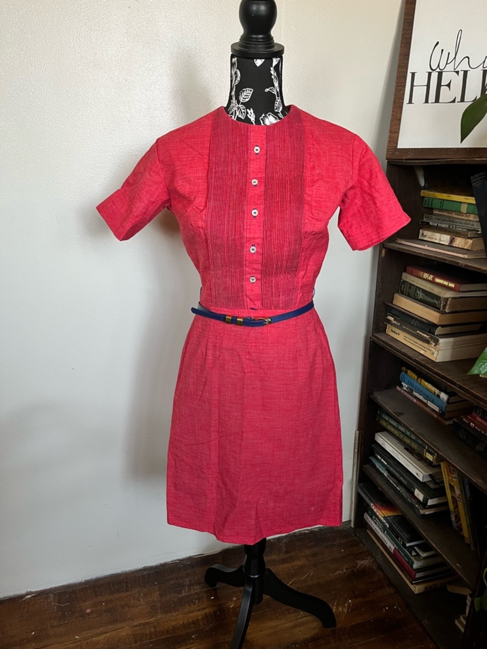 Vintage 1960s Classic Red Short-Sleeve Dress